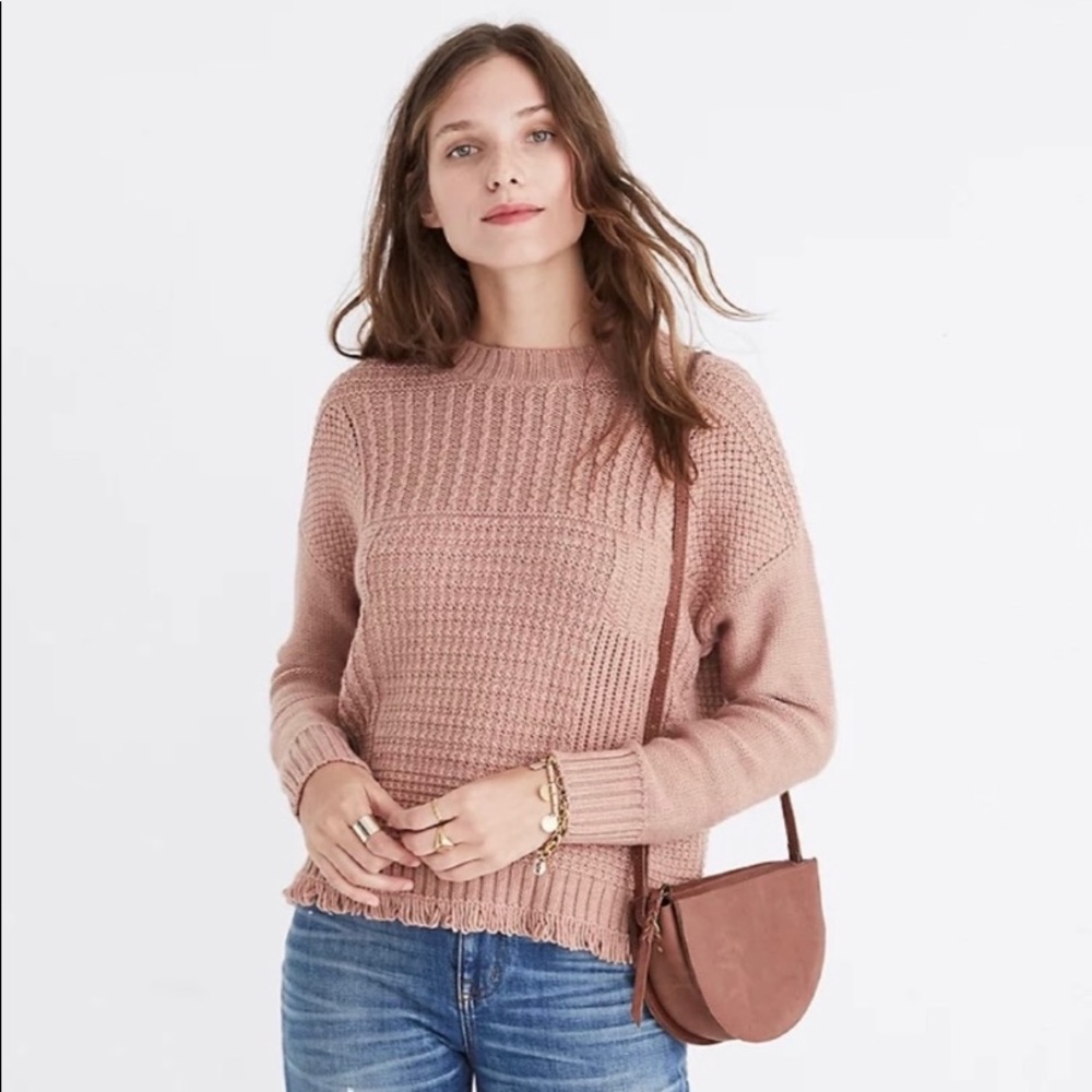 Madewell Stitchmix PulloverSweater -dusty rose
